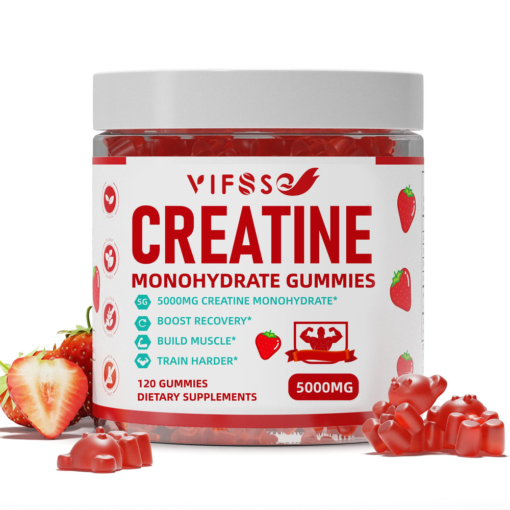 Front view of VIFSSG Creatine Monohydrate Gummies bottle