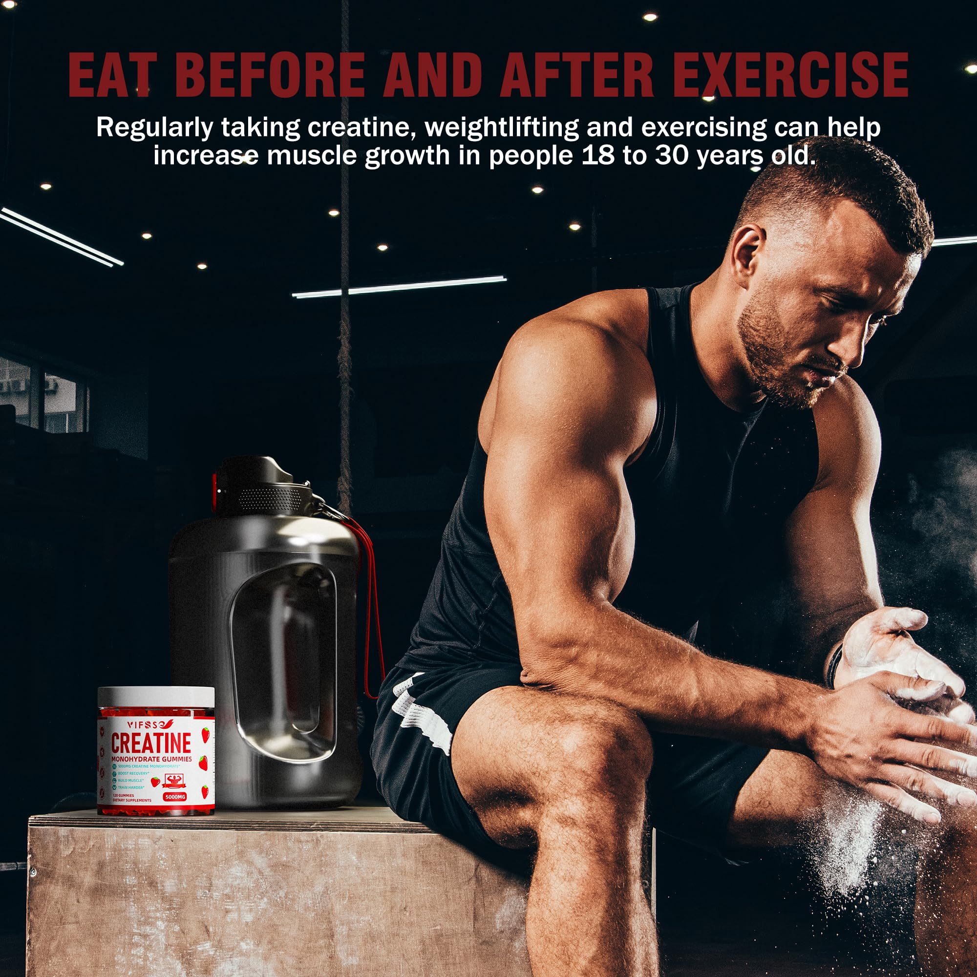 Sugar-free strawberry-flavored gummies, gluten-free and non-GMO