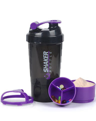 VIGIND 16 oz protein shaker bottle with storage compartments