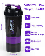 Shaker bottle showing 22 oz capacity with measurements to 16 oz