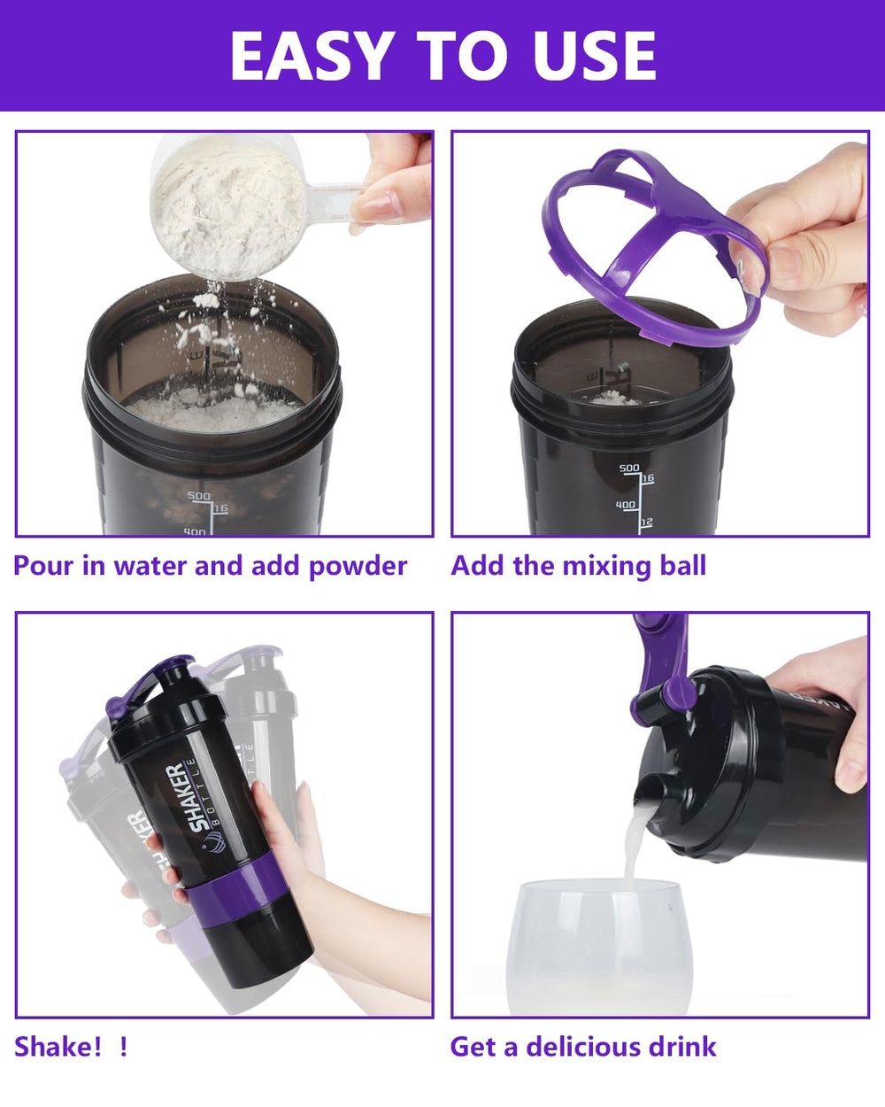 Non-slip frosted grip for secure shaking