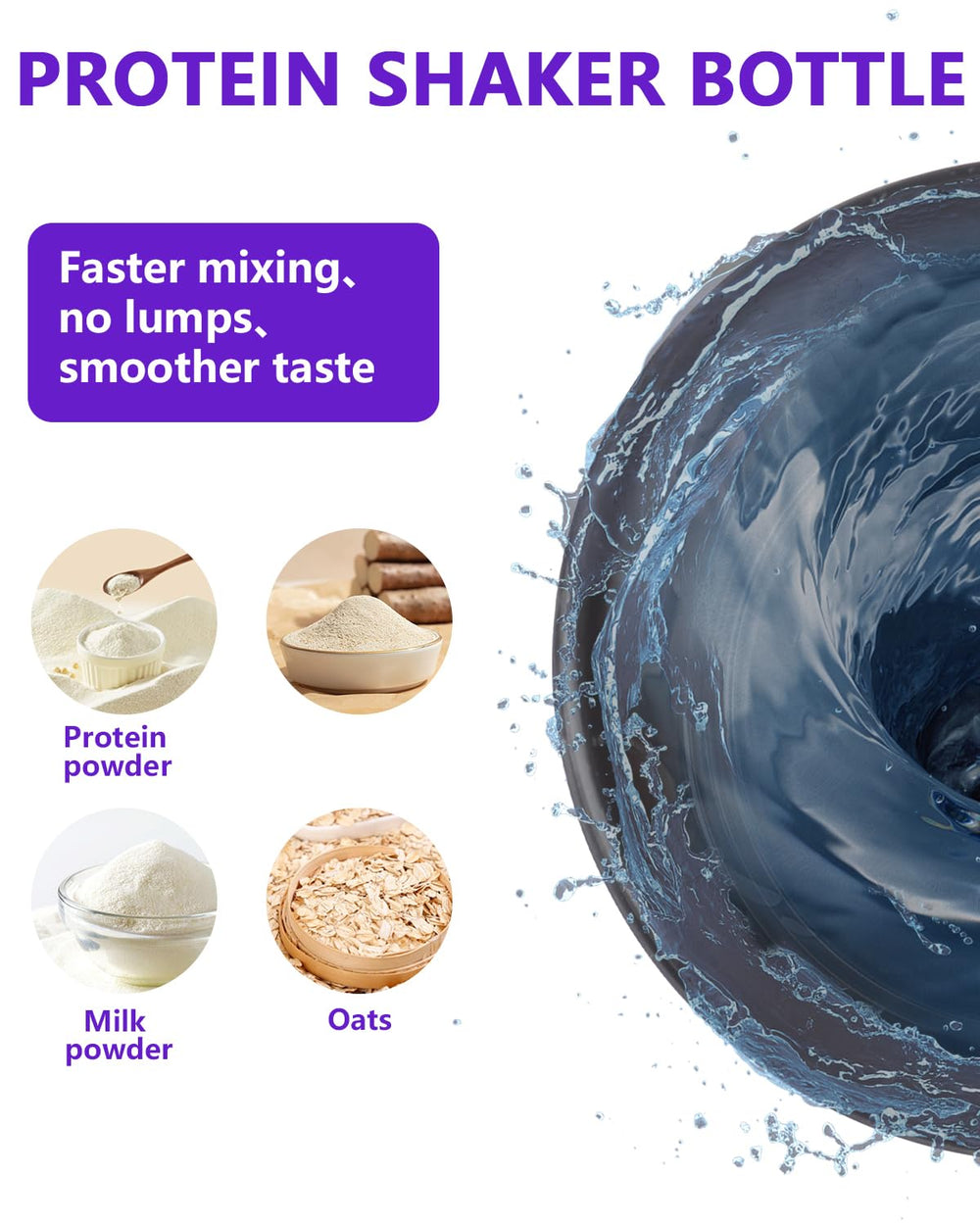 Leak-proof protein shaker bottle suitable for post- and pre-workout
