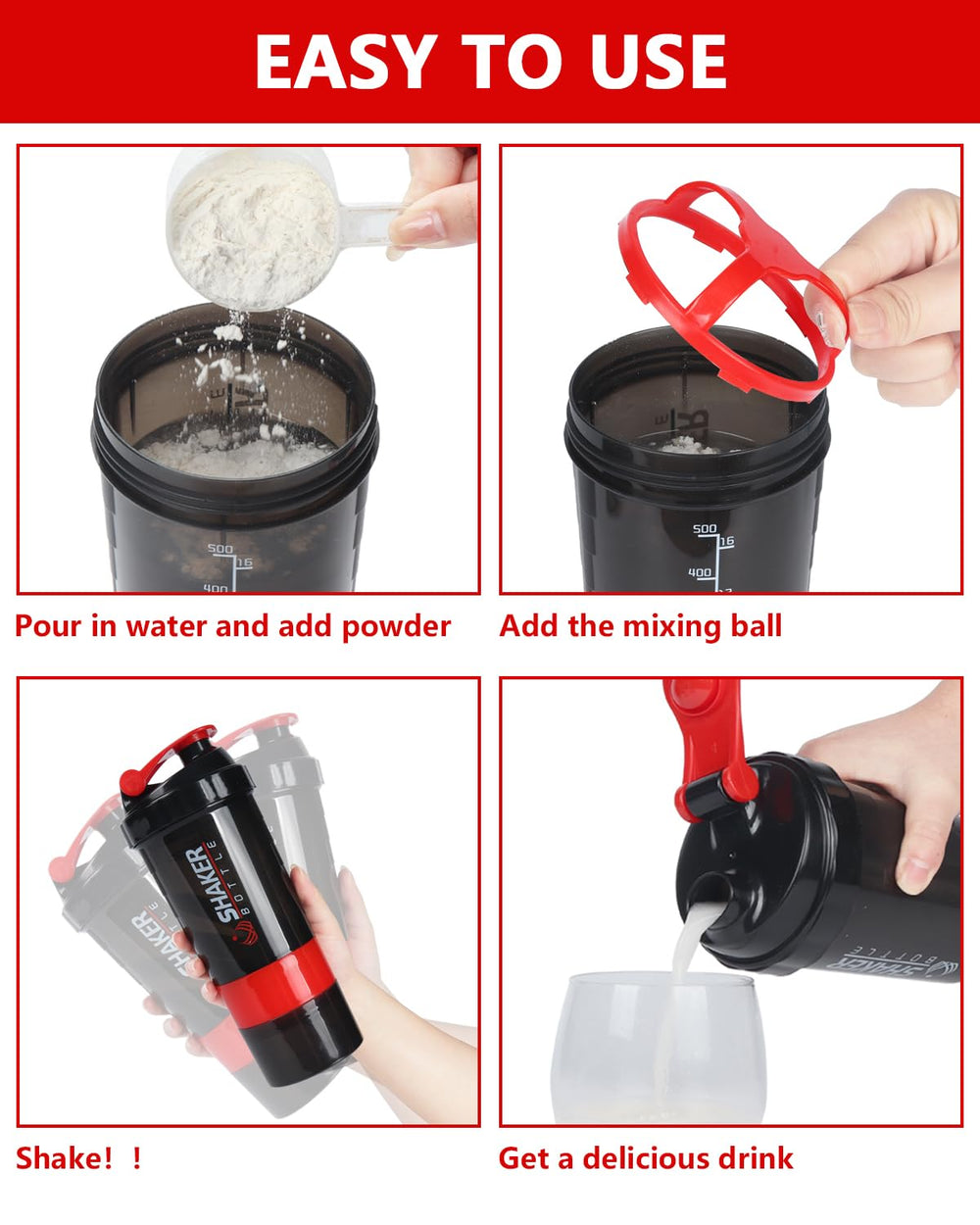 Dishwasher safe PP material and stainless steel components