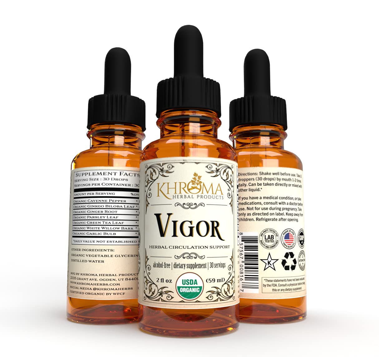 Vigor 2 oz bottle with label