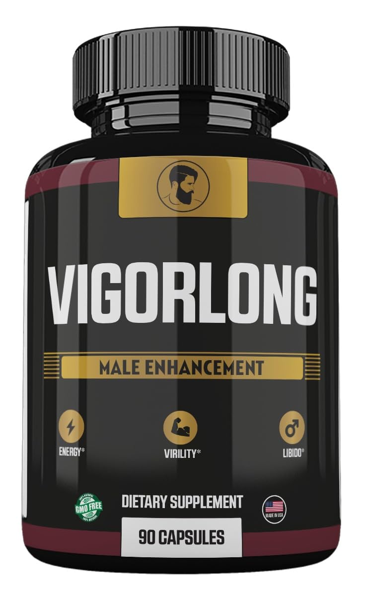 Vigorlong Advanced Formula supplement bottle on a clean background