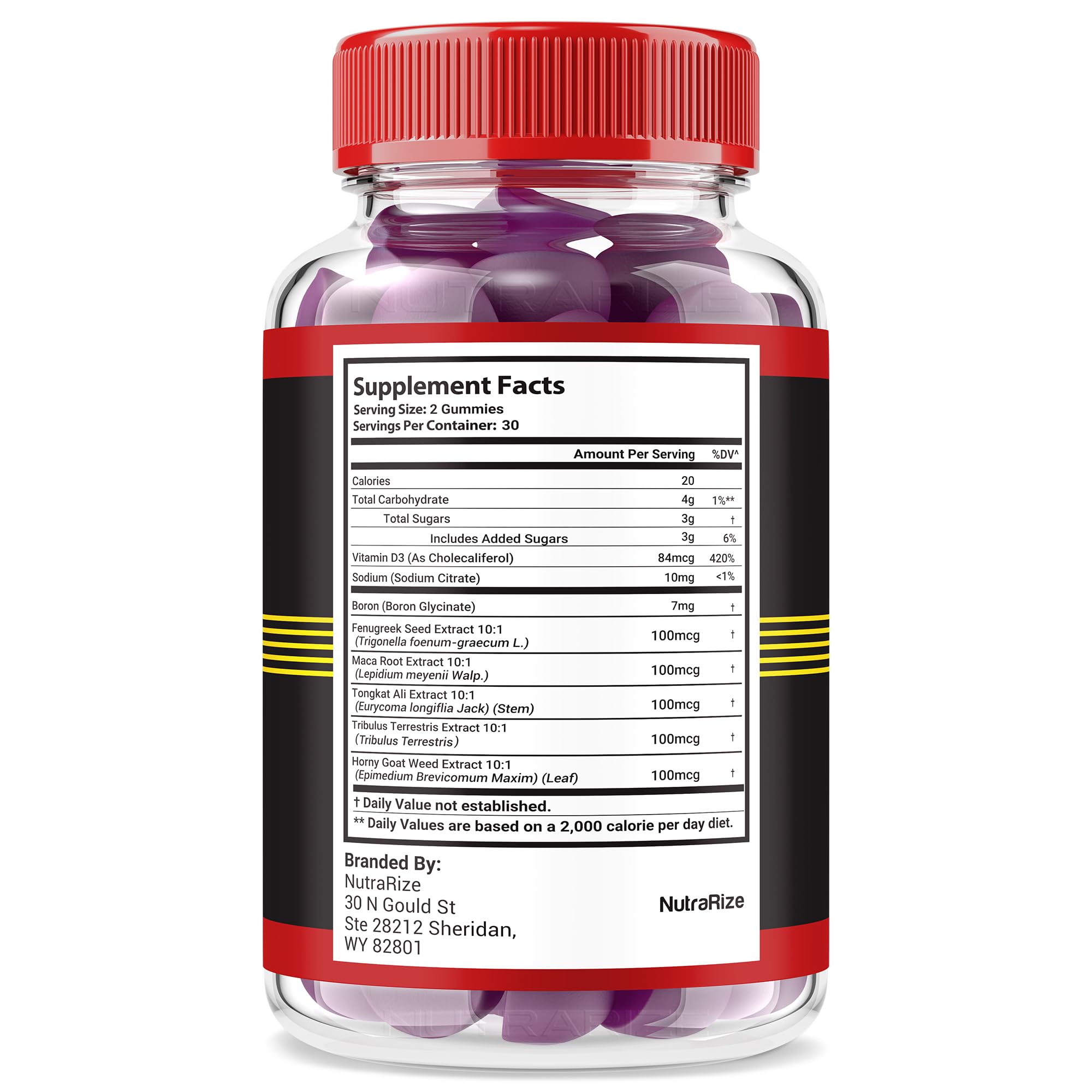 Back view of VigorLong Gummies for Men 2 Pack