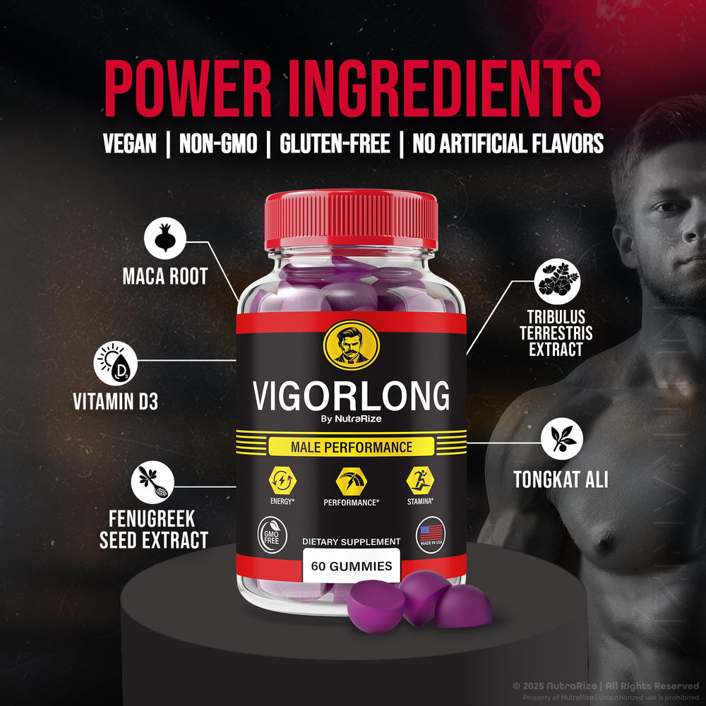 Close-up image of VigorLong Gummies for Men