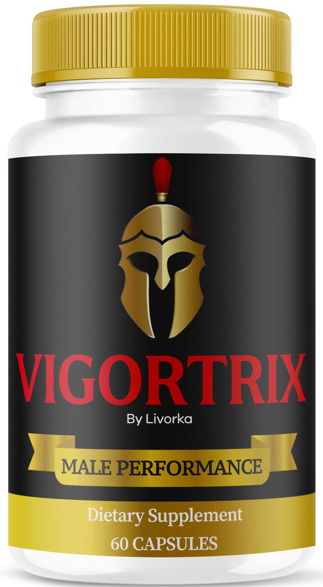 Vigortrix pills bottle on white background