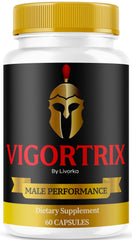 Vigortrix pills bottle on white background