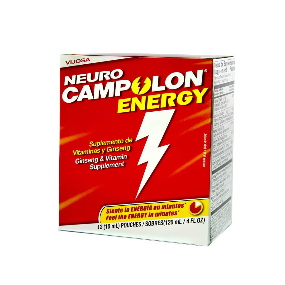 Front view of Vijosa Laboratorios Campolon Energy B Vitamin Pouches