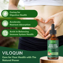 Dropper dispensing Viloquin Gut Cleanse Detox Liquid into water