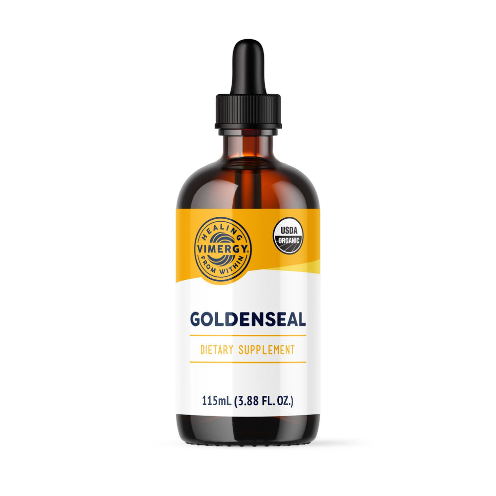 Front view of Vimergy Goldenseal Tincture bottle 115 mL