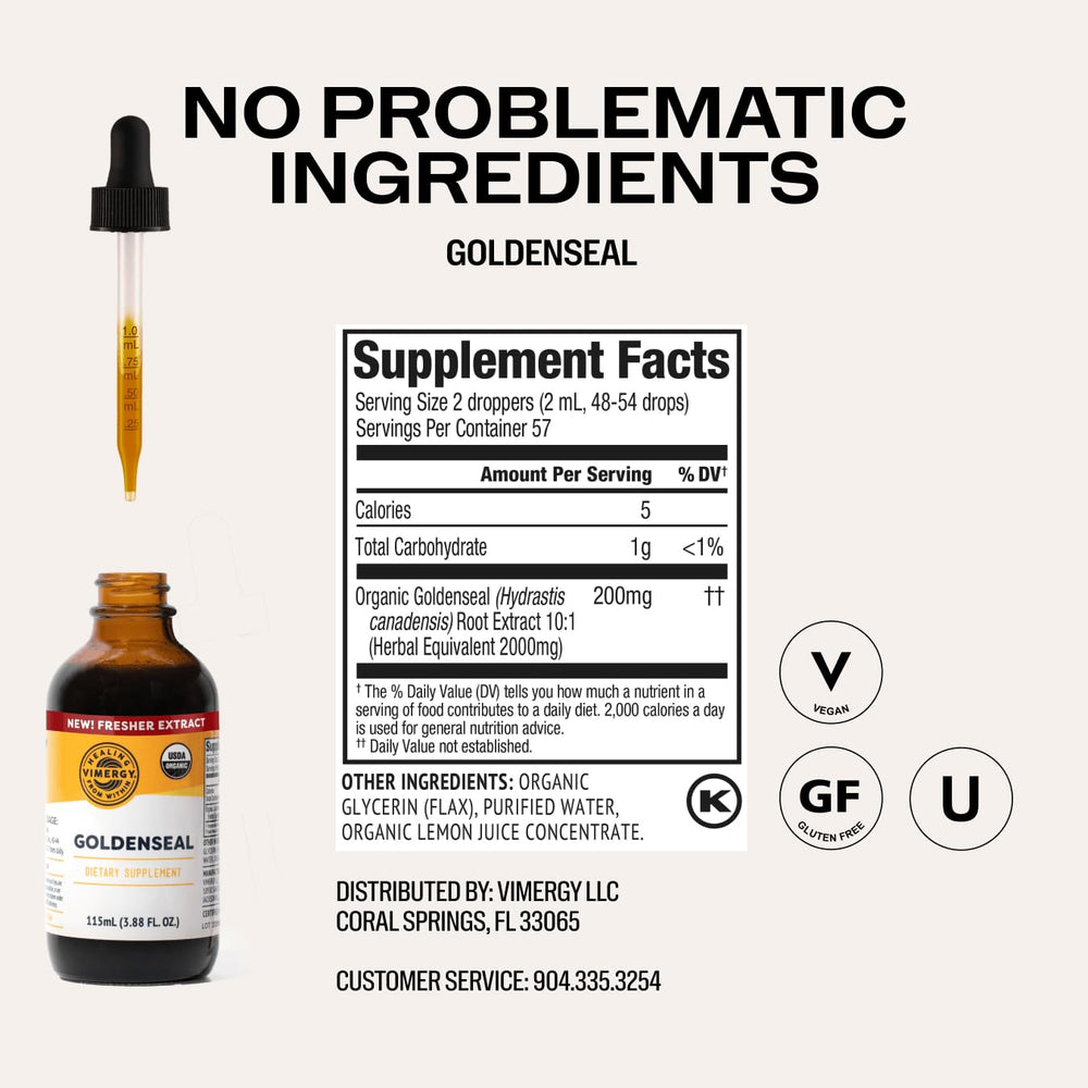 Illustration of drops added to a drink with Vimergy Goldenseal Tincture