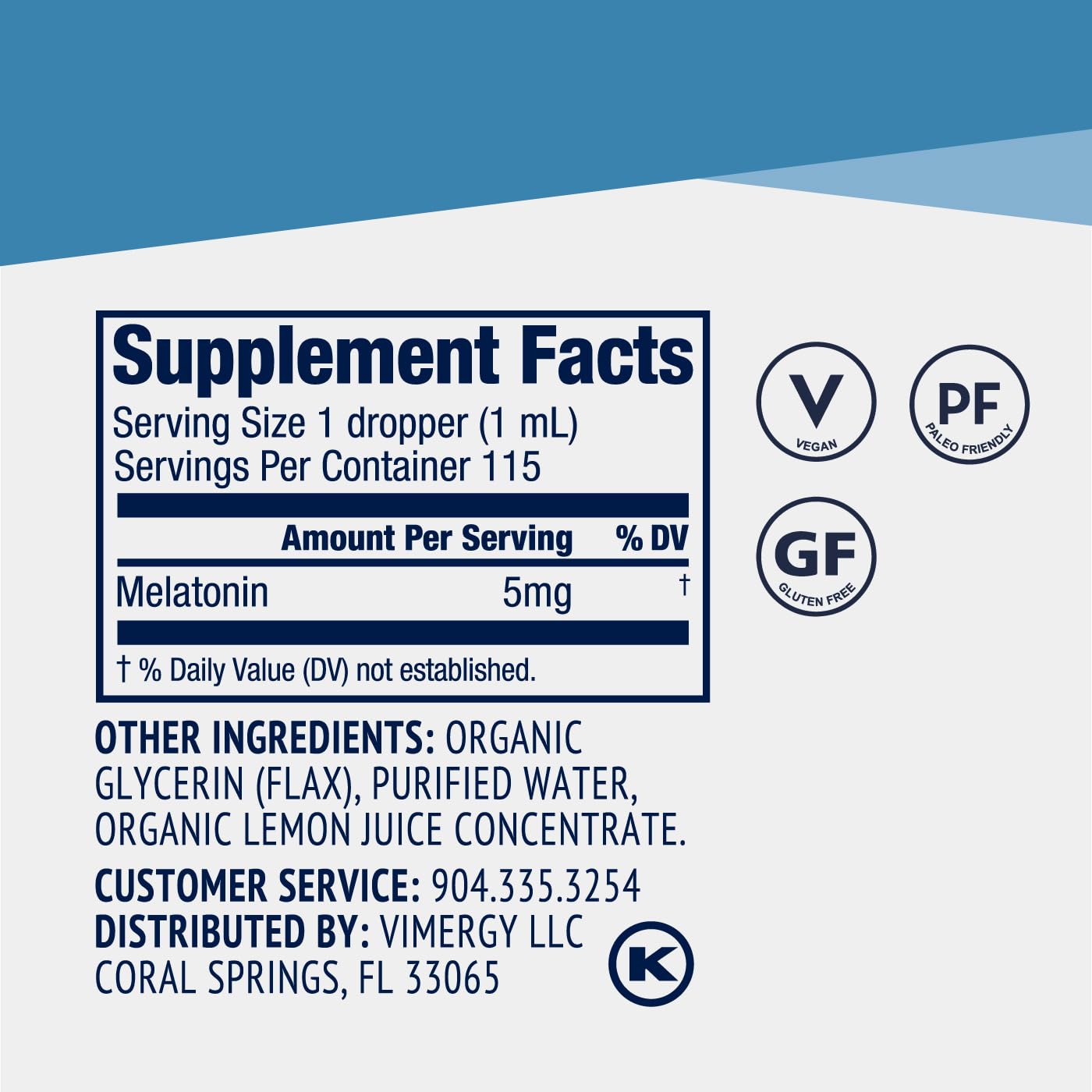 Vimergy Melatonin bottle with packaging