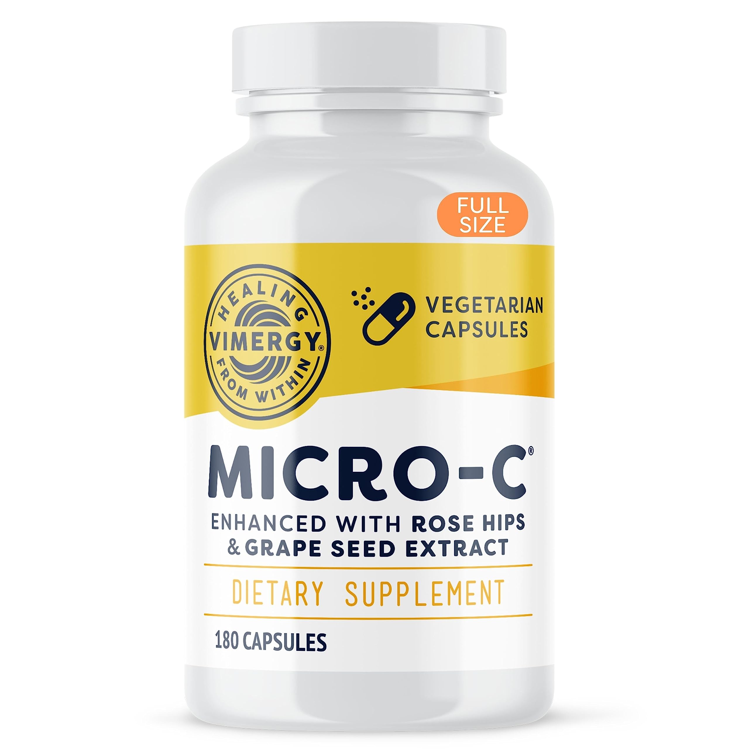 Vimergy Micro-C Vitamin C Capsules bottle - 180 capsules