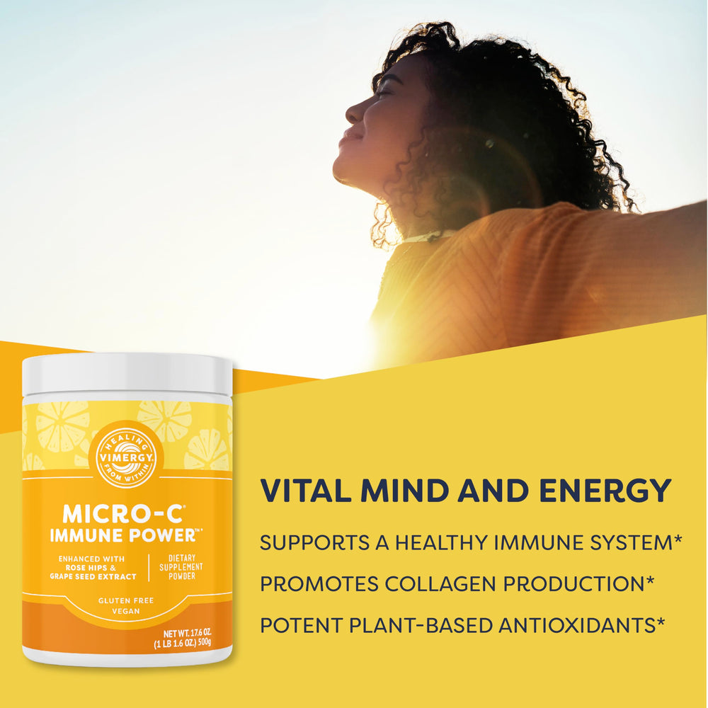 Side view of Vimergy Micro-C Immune Power 500g tub