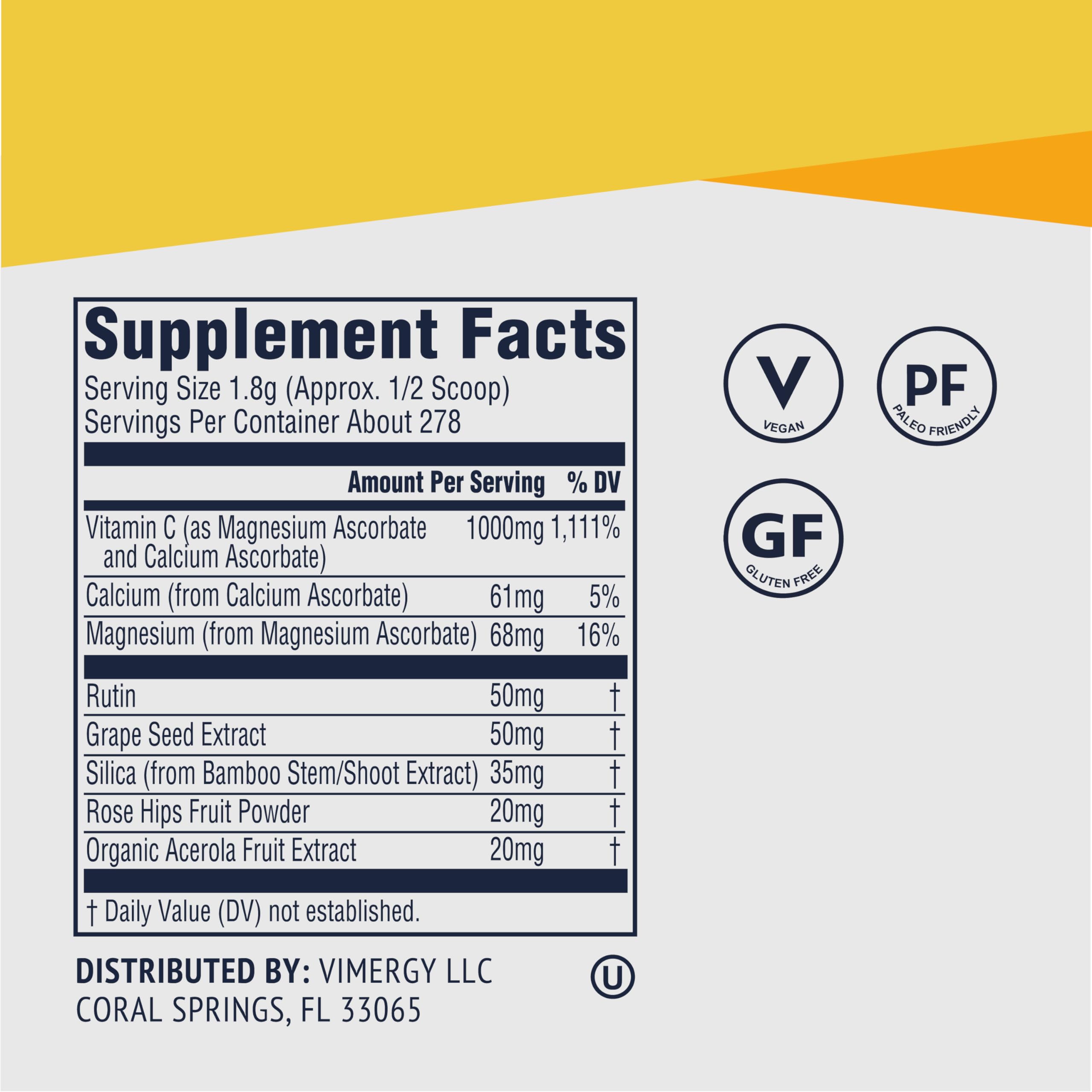 Label icons showing gluten-free, vegan, Kosher, non-GMO