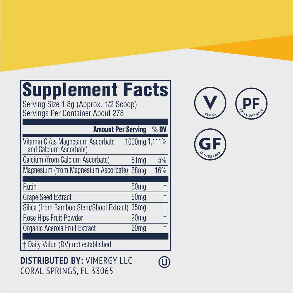 Label icons showing gluten-free, vegan, Kosher, non-GMO