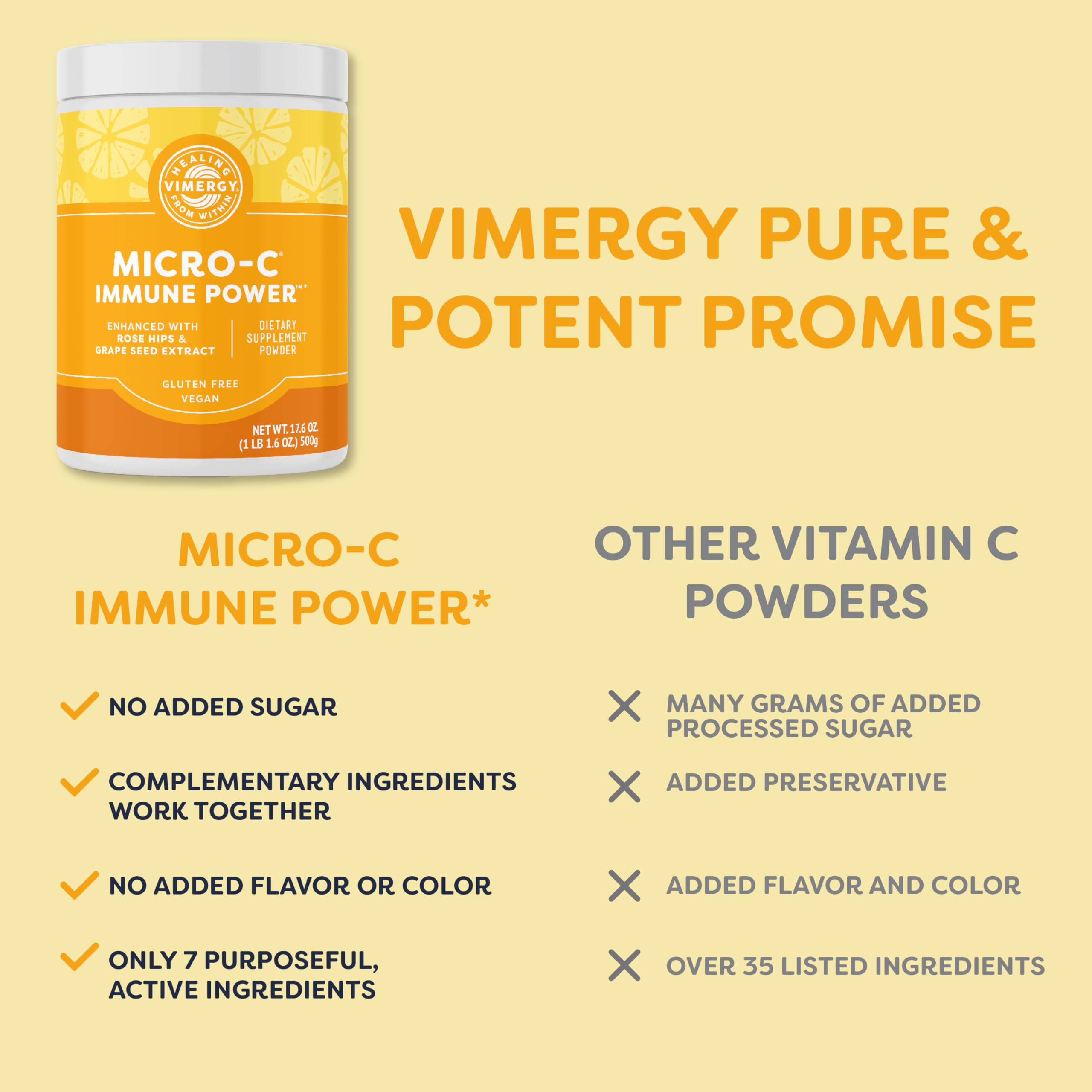 Vimergy Micro-C Immune Power powder mixed in water