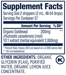 Organic flax glycerin base used in Vimergy Goldenseal tincture