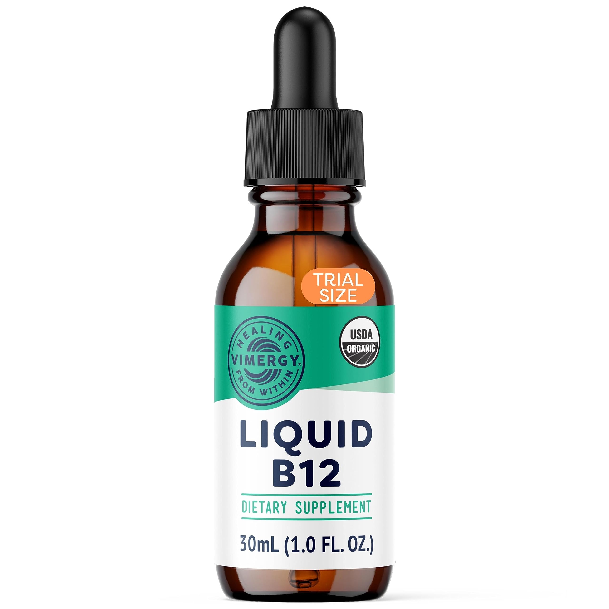 Vimergy Organic Liquid B12 bottle with dropper