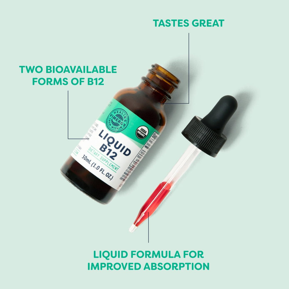 USDA Organic and Vegan certifications on Vimergy B12 label