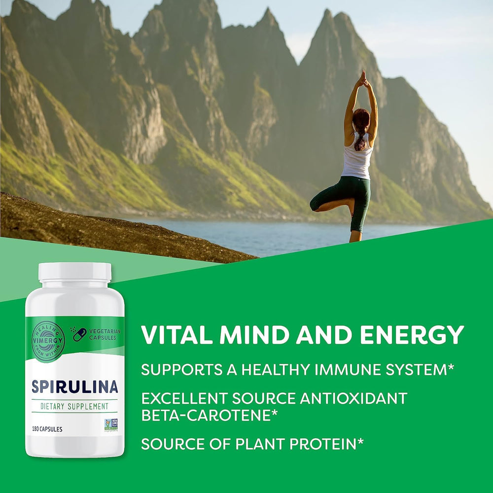 Vimergy Spirulina Capsules ingredients label