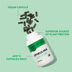 Vimergy Spirulina Capsules nutrition facts panel
