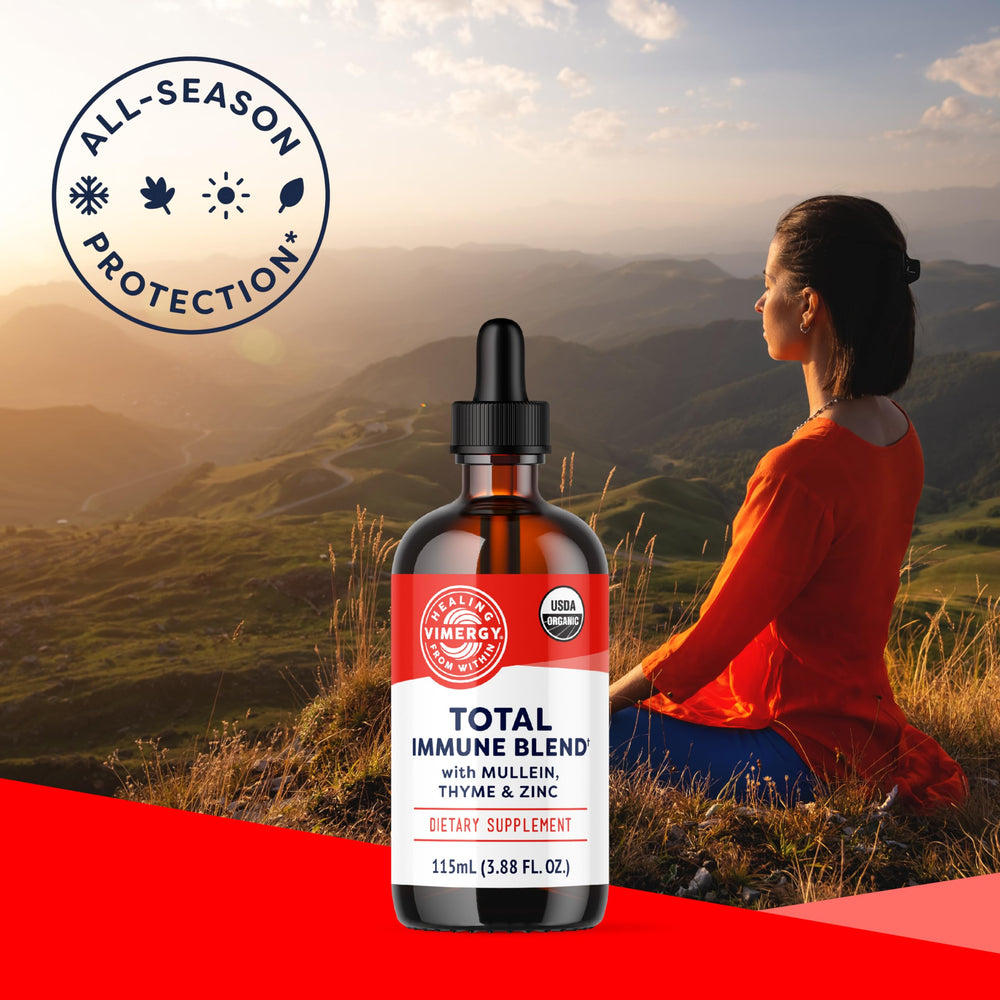 Dropper dispensing Vimergy Total Immune Blend Liquid