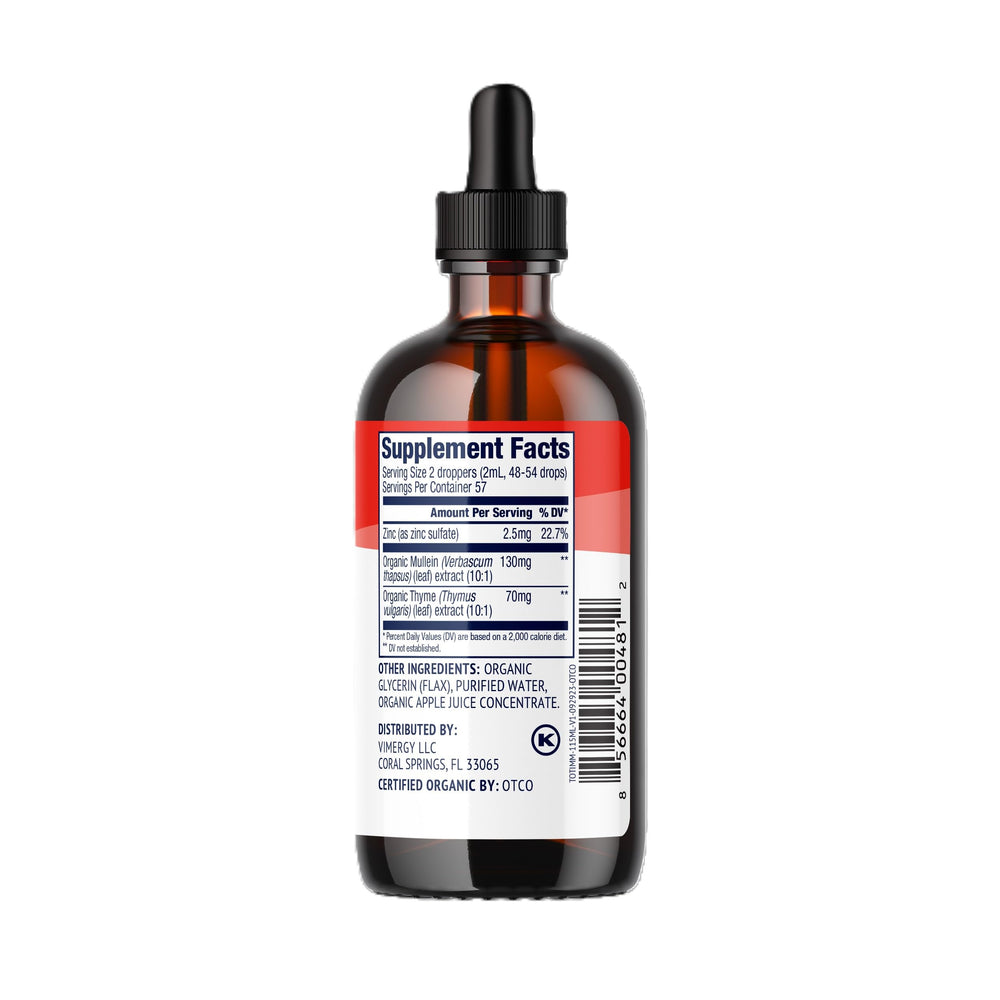 Non-GMO and vegan certification on Vimergy Total Immune Blend Liquid