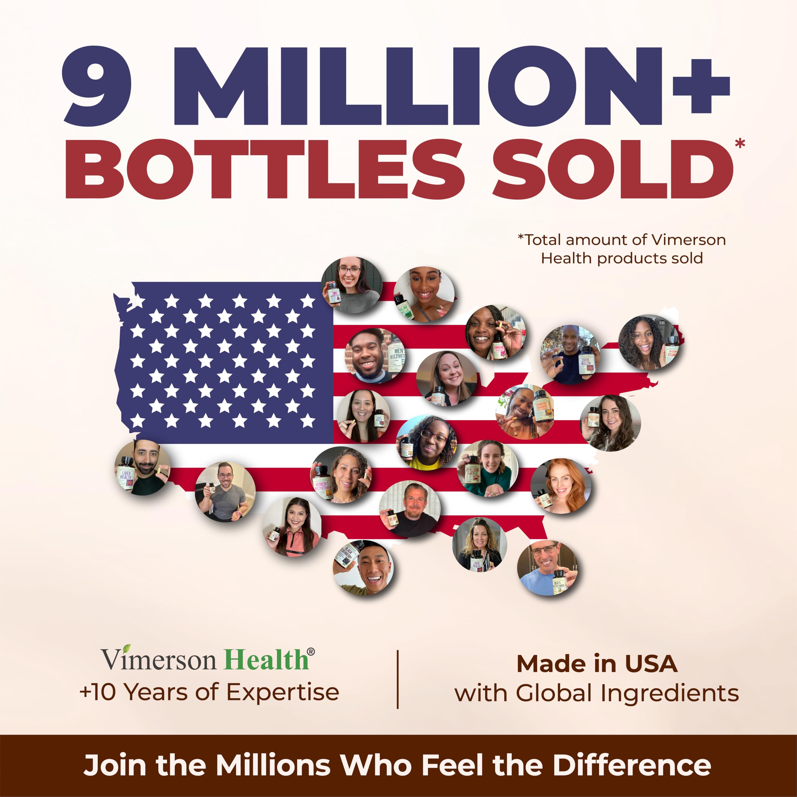 Vimerson Health Glucosamine Chondroitin MSM capsules being poured suggests quick daily intake.