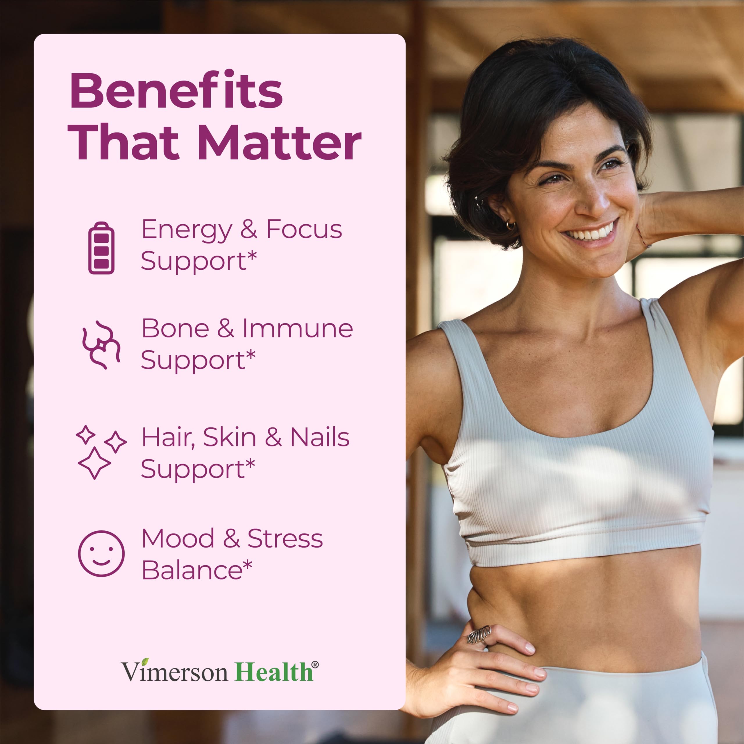 Vimerson Health bottle pour illustrating easy daily dosing.