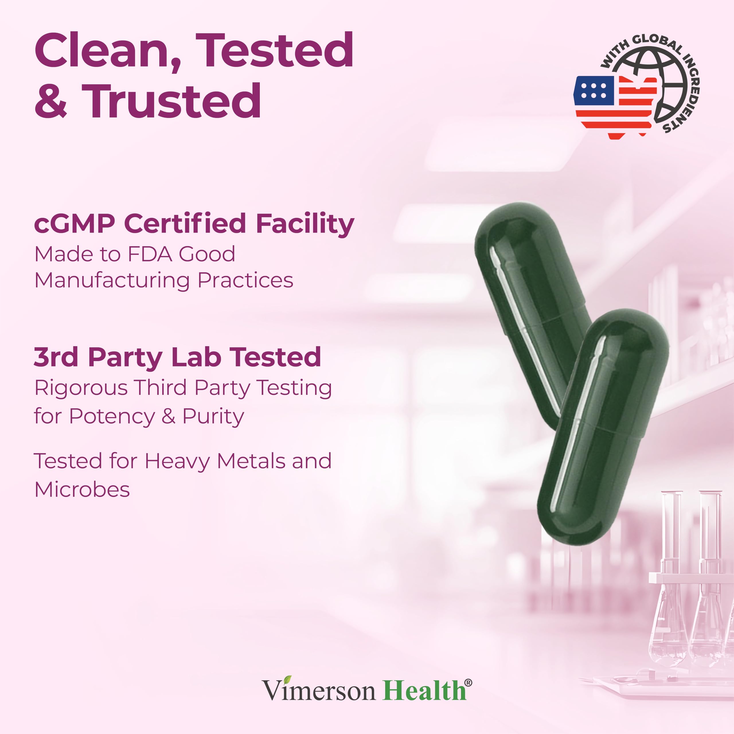Vimerson Health label close-up highlighting key nutrients and ingredients.