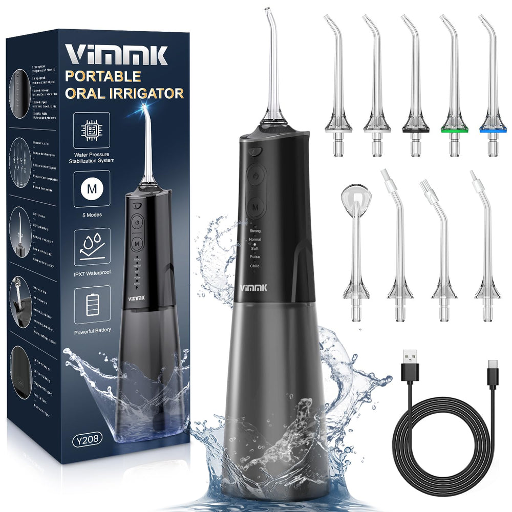 VIMMK Water Flosser black front view