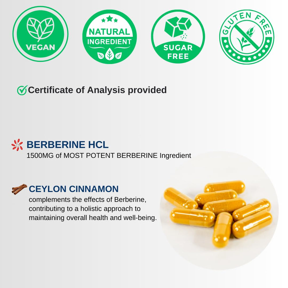 Berberine HCl with Ceylon Cinnamon ingredients