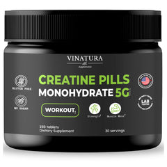VINATURA Creatine Monohydrate Pills bottle and label