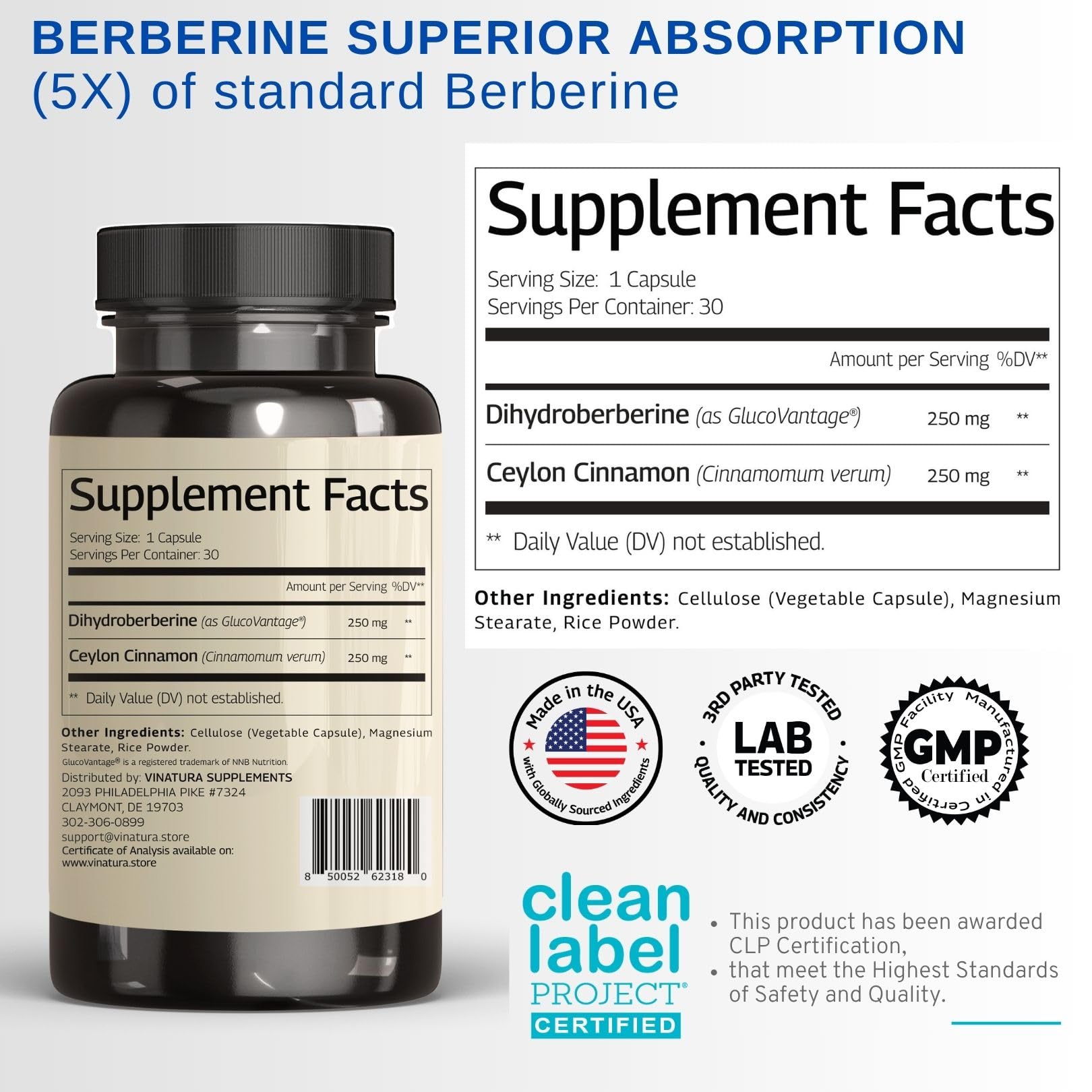 VINATURA Dihydroberberine Cinnamon capsules