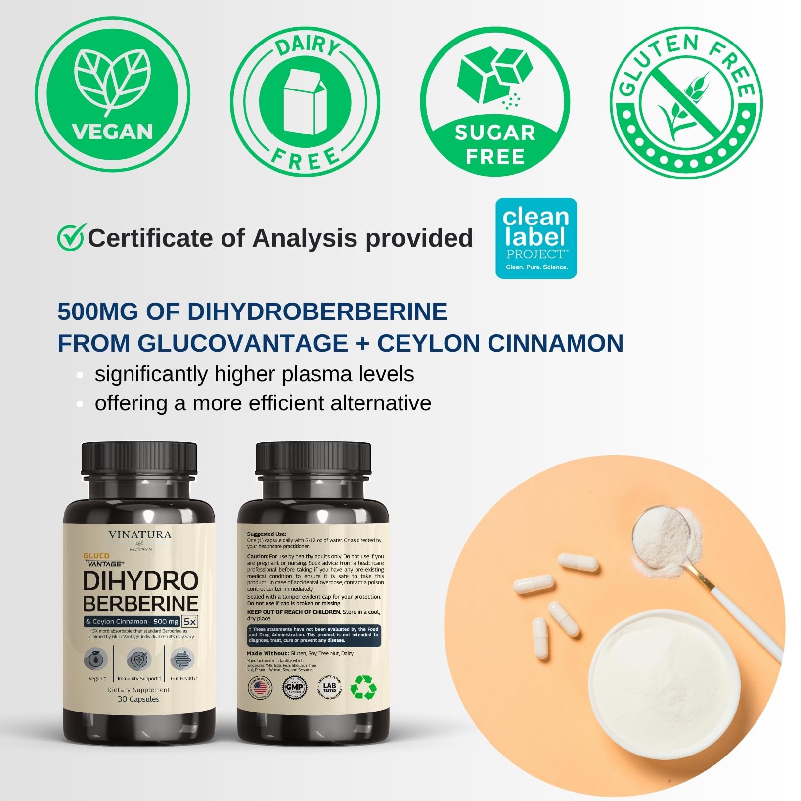 VINATURA Dihydroberberine Cinnamon ingredients