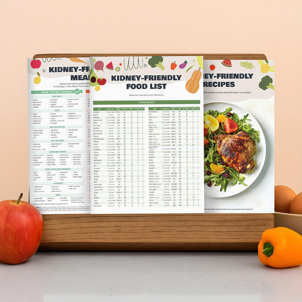 Vinca Blue kidney meal planning bundle page highlighting practical CKD nutrition