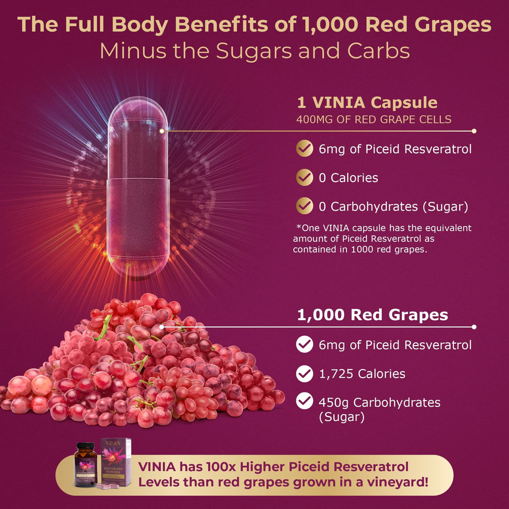 VINIA ingredients panel with polyphenols and resveratrol