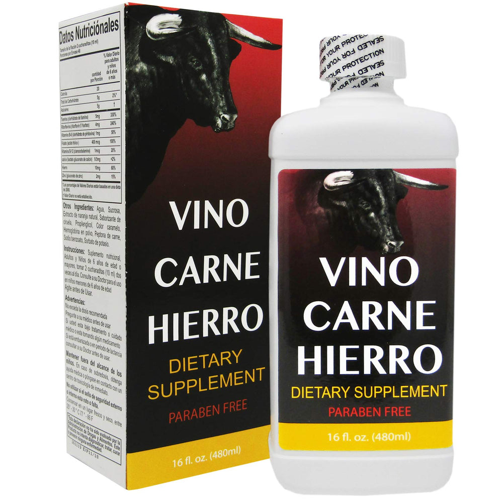 Vino Carne Hierro 16 oz bottle – front view