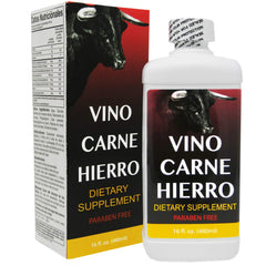 Vino Carne Hierro 16 oz bottle – front view