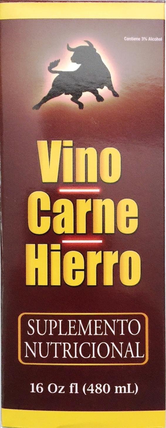 Back view of Vino Carne Hierro 16 oz 2-pack bottles