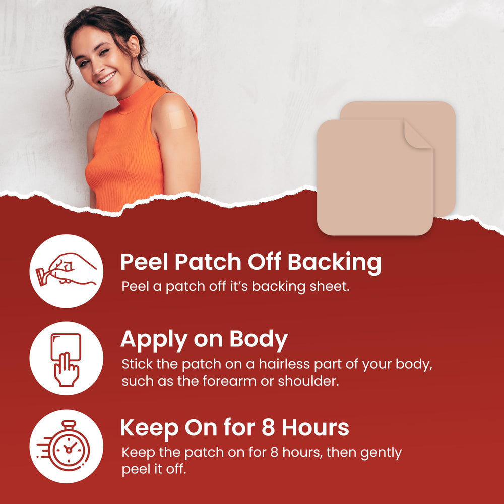 Applying VIORY B12 Patch to skin