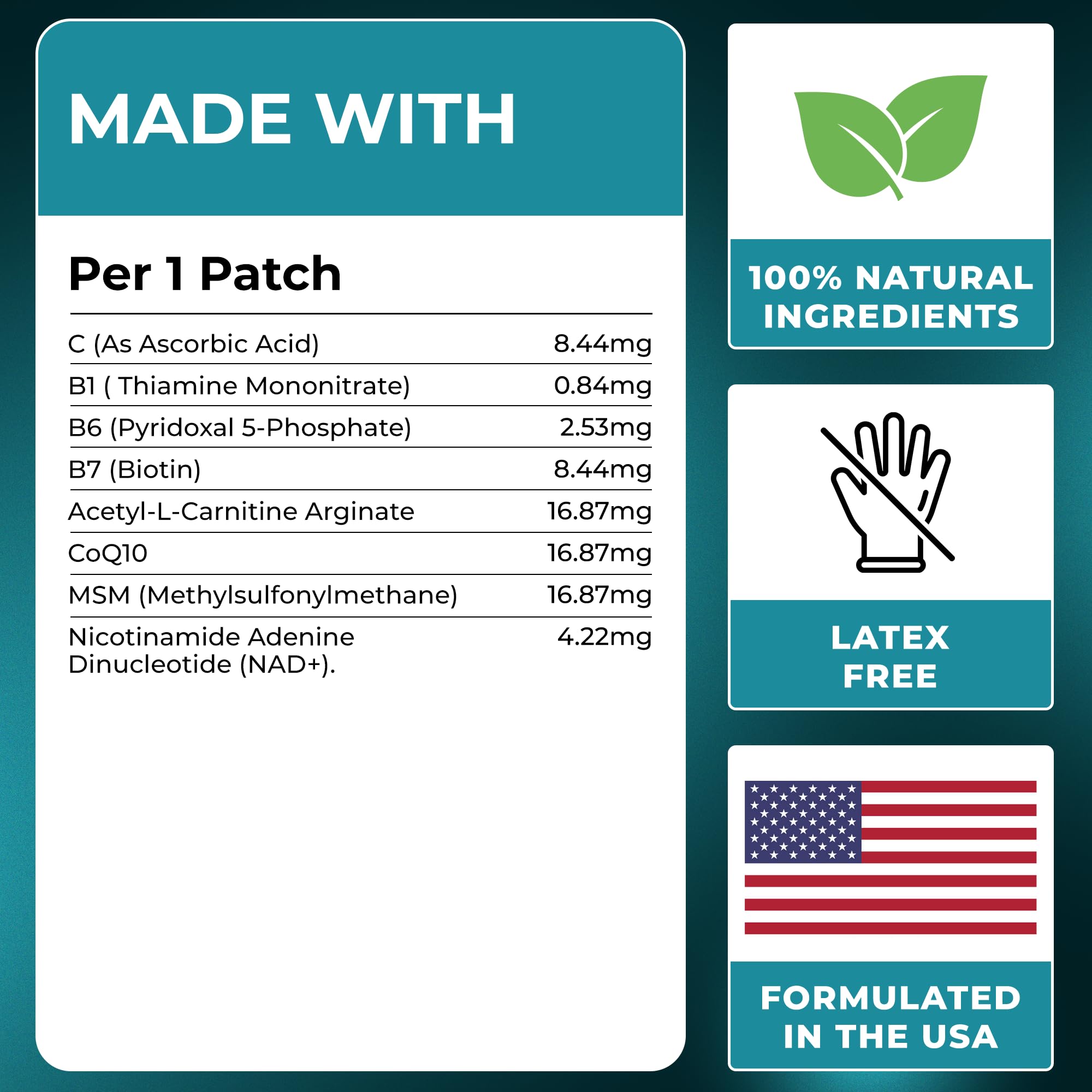 Close-up of VIORY NAD+ Patch applied to skin