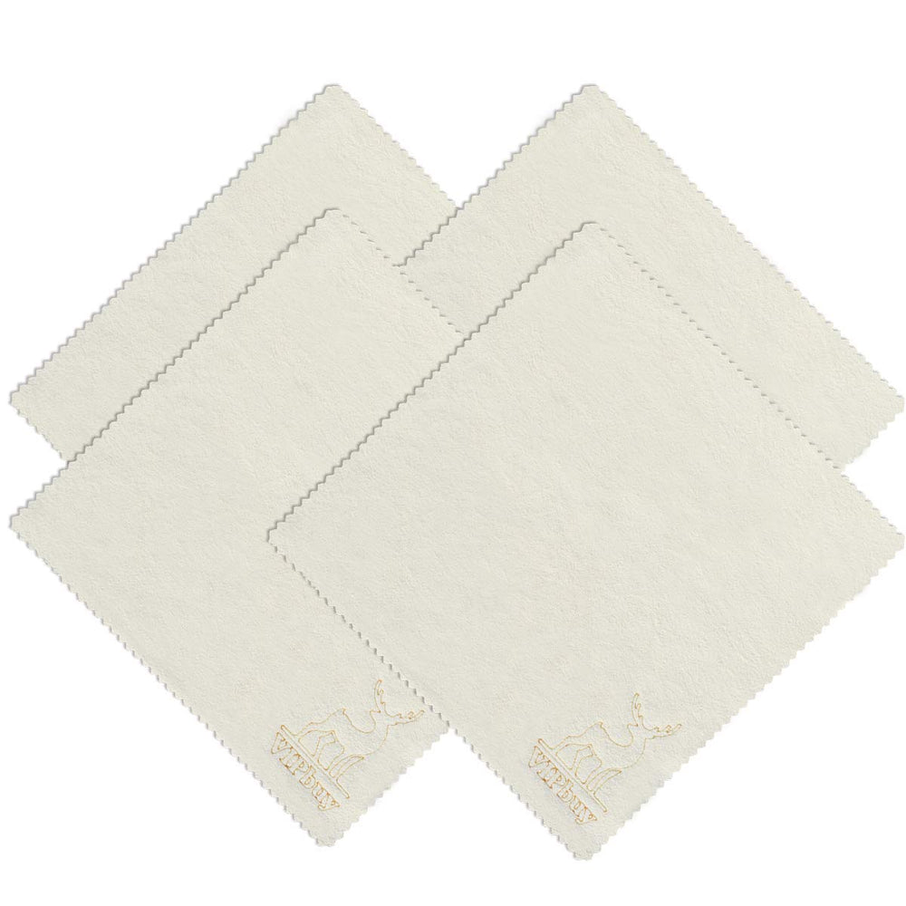 VIPbuy 4-pack natural chamois cleaning cloths laid out