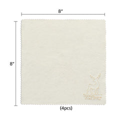 Four 8x8 inch natural chamois cleaning cloths for glasses and screens