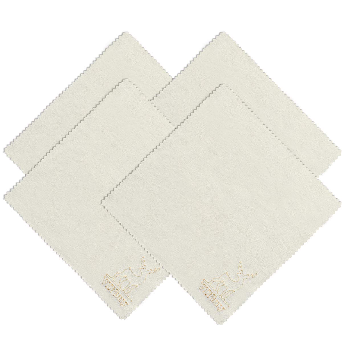 VIPbuy 4 pack natural chamois cleaning cloths 6x6 packaging