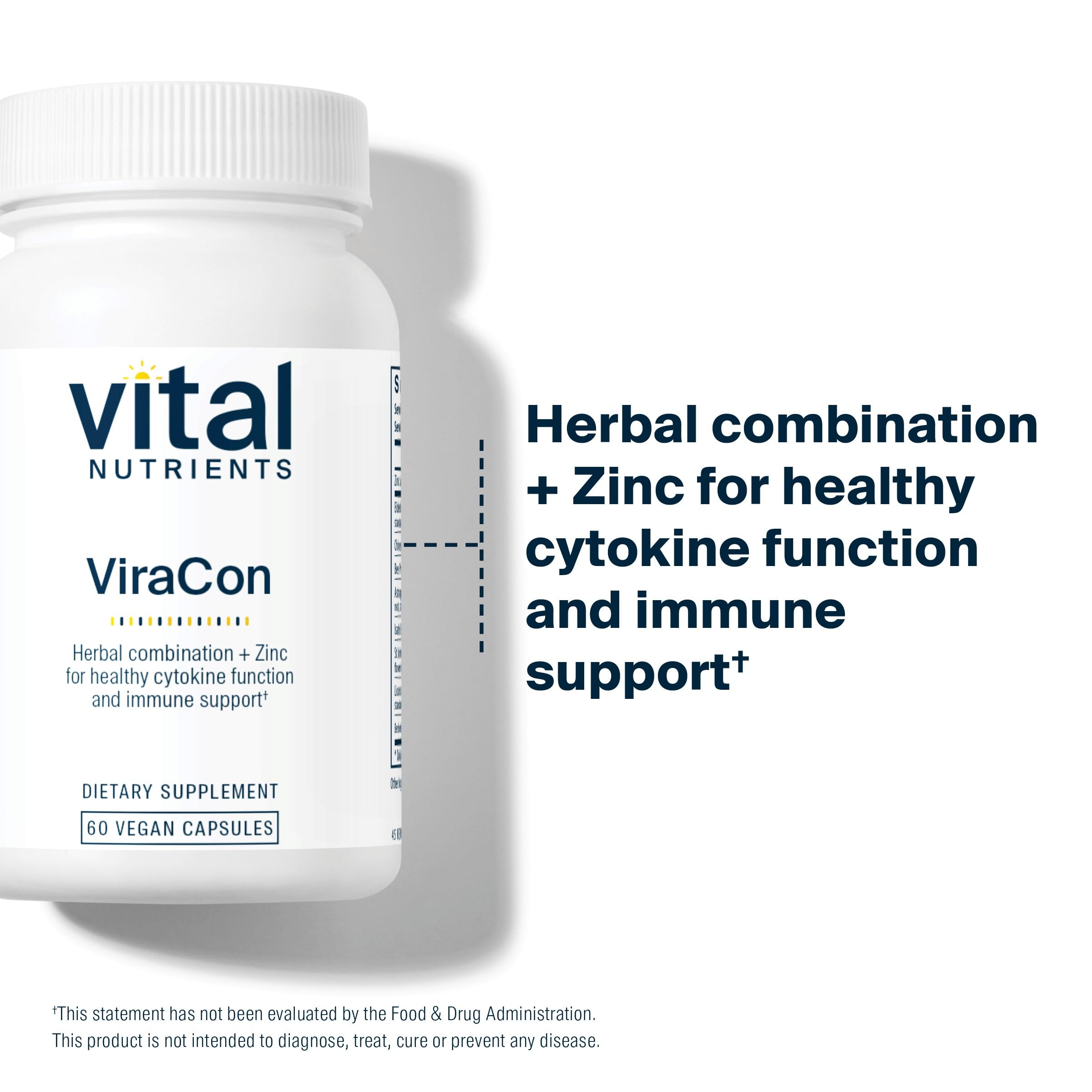 ViraCon label close-up highlighting vegan and non-GMO claims