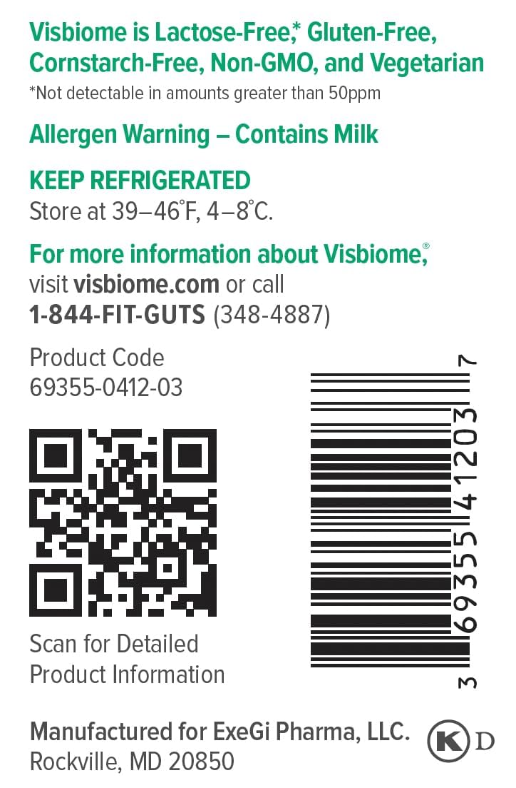 Refrigerated storage requirement for Visbiome probiotics